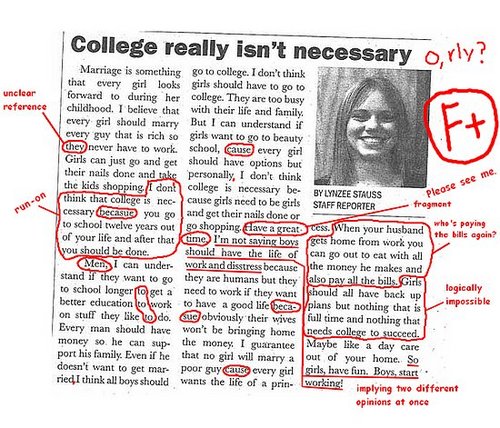 Newspaper Editorial Argues That "College Really Isn't Necessary" For Women