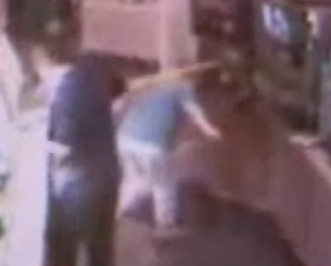 Drink Machine Explodes, Lady Slips and Falls
