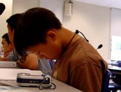 Dude Falls Asleep and Drools in Class