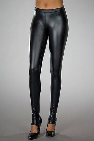 Black stretchy latex with loads of shine Stirups for precise fit