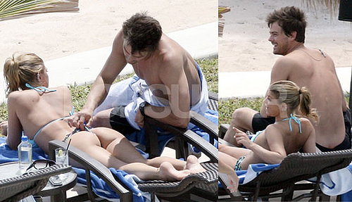 Josh Helps Fergie Avoid Tan Lines