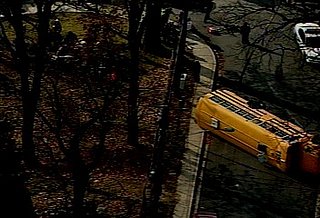 Headline: School Bus Overturned in Maryland