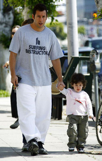 Adam Sandler and daughter Sadie walking along. Adam Sandler and daughter Sadie walking along.