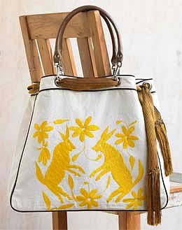 VivaTerra - Hand-Embroidered Organic Cotton Rabbit Bag
