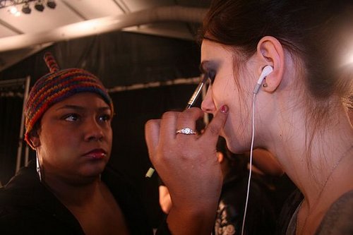 Backstage at Monique Lhuillier Backstage at Monique Lhuillier
