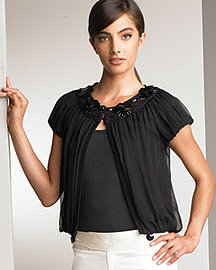 Nanette Lepore Chiffon Cropped Jacket�-� Jackets�-� Neiman Marcus