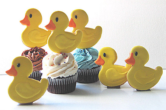 Rubber Duckling Cookies, Rubber Ducks, Baby Cookies by Rolling Pin Productions