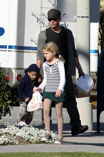 Ryan, Ava, and Deacon Phillippe out on Sunday grabbing some In-N-Out after Ice Skating :D