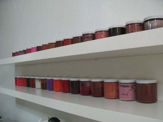Rows of pigment