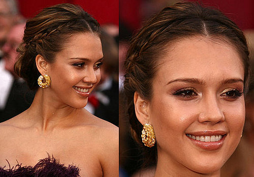 Jessica Alba at the Oscars: hair and makeup