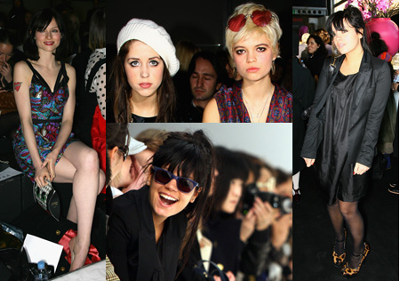 Celebrities In Front Row At PPQ Show At London Fashion Week