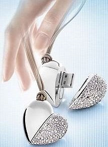 bookofjoe: For the Geek Girl Who Has Everything: Swarovski Philips Heart Beat Flash Drive