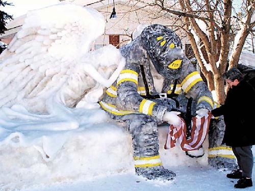 9/11  Snow / Ice sculptures