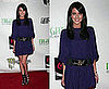 Emma Roberts Wears Purple Myne Dress