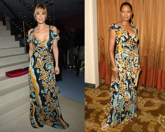 Garcelle Beauvais Nilon and Molly Sims in Diane von Furstenberg Print Maxi Dress Garcelle Beauvais Nilon and Molly Sims in Diane von Furstenberg Print Maxi Dress