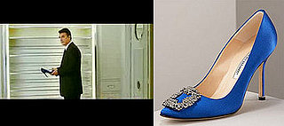 Found! Carrie Bradshaw's Blue Satin Manolo Blahnik Pumps 