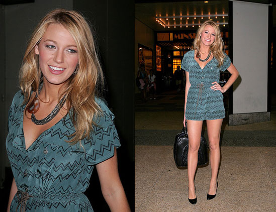 Blake Lively in Vena Cava jumper and Miu Miu bag Blake Lively in Vena Cava jumper and Miu Miu bag
