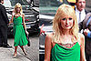 Paris Hilton Stops by The David Letterman Show in a Diane von Furstenberg Dress