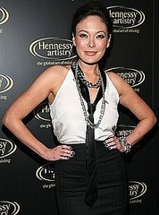 Lindsay Price in an Ivory Top With Black Tie at Third Annual Hennessy Artistry Concert Series Finale