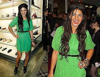 Gossip Girl Actress Jessica Szohr Wears a Green Dress to Juicy Couture Boutique Opening on Fifth Ave in NYC
