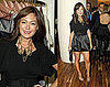 Lindsay Price Attends 2nd Annual H.E.L.P. Malawi Fundraising Event in Black Satin Skirt and Bib Necklace