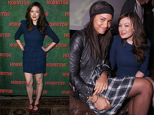 Lindsay Price Attends Hornitos Midnight in the Garden of Agave in Blue Ruffle Phillip Lim Dress