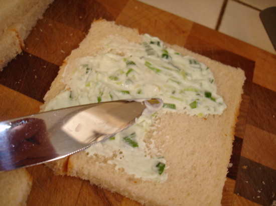Spread the cheese generously but not so much that it oozes out the sides Spread the cheese generously but not so much that it oozes out the sides