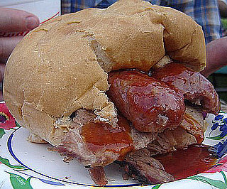 Would You Eat This Pork, Beef, and Bratwurst Sandwich?