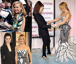 Photos of Kate Hudson and Anne Hathaway at Bride Wars Premiere, Video of Kate on The Late Show