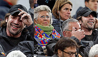Photo of Javier Bardem With His Mother Pilar at FC Barcelona Game