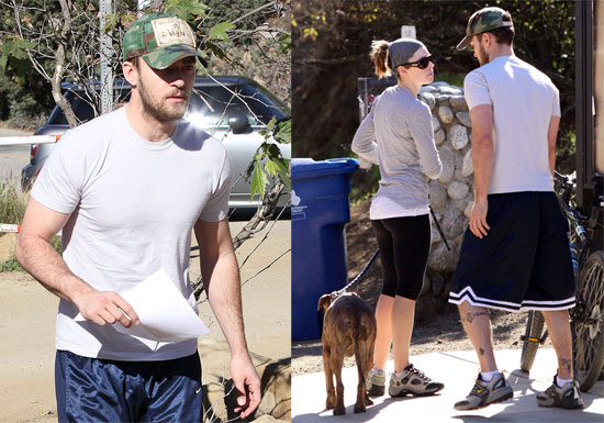 Justin Timberlake and Jessica Biel Walking Their Dog