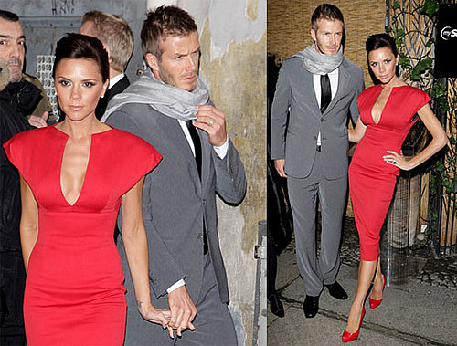 Photos of Victoria Beckham and David Beckham at Fendi Cocktail Party in Milan