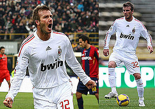 Photos of David Beckham Celebrating After Scoring His First Goal for AC Milan, Talking About Staying in Italy Longer