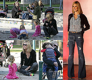Photos of Heidi Klum Filming Germany's Next Top Model in Las Vegas, at the Park with Jessica Alba, Honor, Leni, Johan and Henry