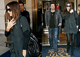 Kate Beckinsale and Len Wiseman leaving the Ritz Carlton