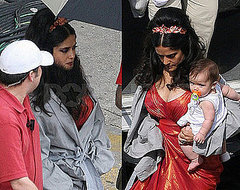 Salma Hayek With Daughter Valentina on the Set of Cirque du Freak Salma Hayek With Daughter Valentina on the Set of Cirque du Freak