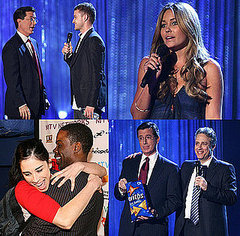 Lauren Conrad, Justin Timberlake, Jon Stewart, Stephen Colbert at MTV Upfront Presentation NYC
