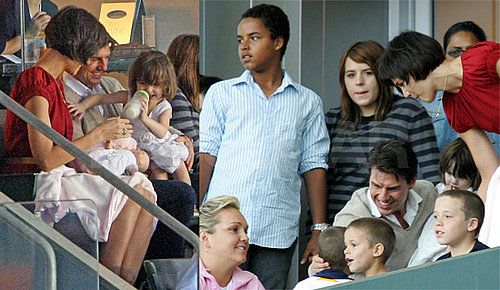 Suri Cruise, Tom Cruise, Katie Holmes, Beckhams Watch LA Galaxy Game May 10