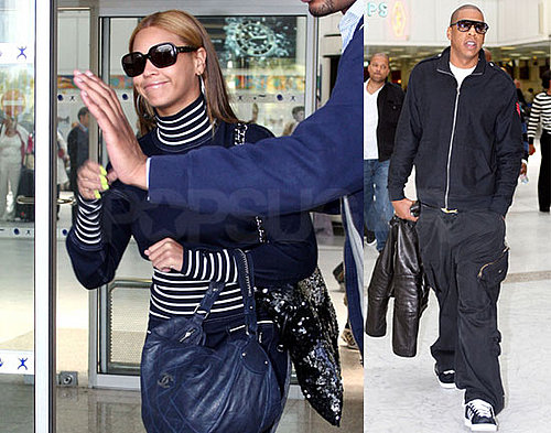 Jay-Z and Beyonce Arrive at Nice Airport