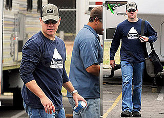 Photos of Matt Damon Heading to Work on "The Informant"