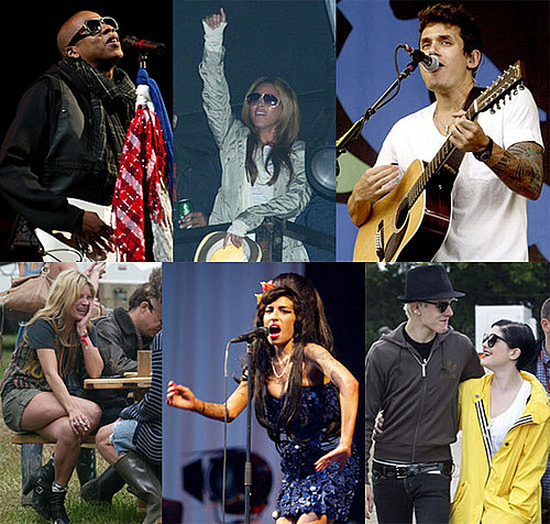 Photos of Celebrities at 2008 Glastonbury Festival, Amy Winehouse Punches a Fan, Jay-Z Performs Wonderwall