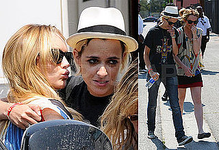 Photos of Lindsay Lohan Kissing Samantha Ronson On Labor Pains Set in LA