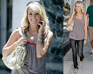 Photos of Carrie Underwood Giving Homeless Woman Money in Beverly Hills
