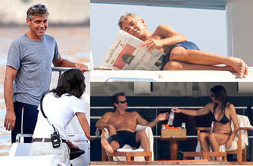 Photos of George Clooney, Cindy Crawford in a Bikini, Rande Gerber On a Yacht in South of France