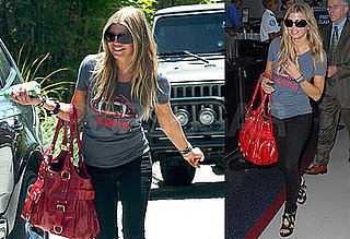 Fergie's Bag Is So Bright, She Has to Wear Shades