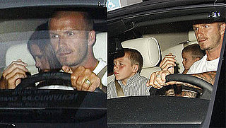 Photos of the Beckham Family In Their Car