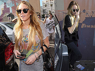 Photos of Lindsay Lohan Shopping in LA in Vintage T-Shirt