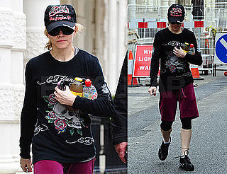 Photos of Madonna with A Wrapped Left Ankle, Going to the Gym