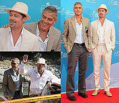 Photos of Brad Pitt and George Clooney at the Burn After Reading Photocall at Venice Film Festival Photos of Brad Pitt and George Clooney at the Burn After Reading Photocall at Venice Film Festival