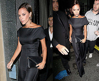Photos of Victoria Beckham in a Black Jumpsuit in Manchester